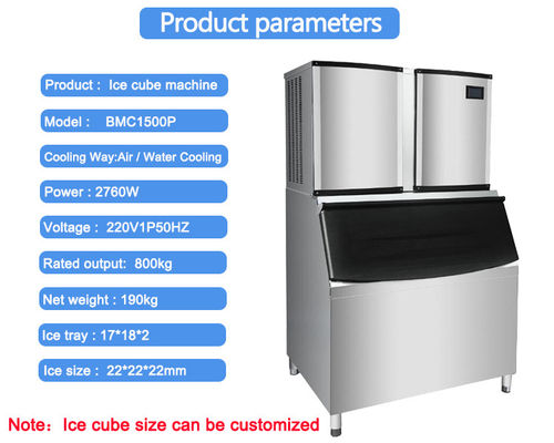 Máquina para hacer hielo de 750 kg de alta calidad Máquina para hacer hielo de cubo con precio de fábrica para restaurante