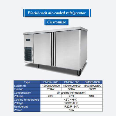 Personalizar Tipo de barra Bancada de trabajo refrigerador refrigerado por aire Equipo de refrigerador bajo el mostrador / enfriador de mesa de trabajo / bajo la barra