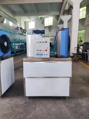 Máquina eléctrica de hielo de cristales de nieve, de uso comercial, refrigerada por agua, máquina de cristales de hielo industrial, de 30 toneladas, para transporte marítimo, pesquería, restaurante