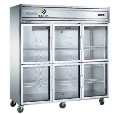 Comercial ultra grande de la capacidad del congelador 1350L del refrigerador vertical de la puerta de cristal