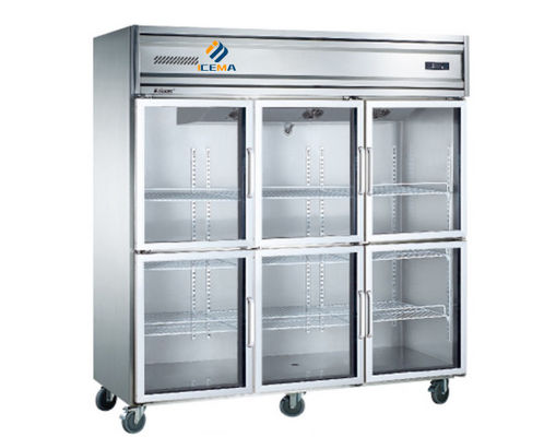 2024 Refrigerador vertical de seis puertas caliente 1350L para refrigeración de bebidas en los supermercados