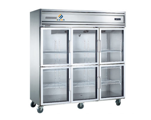 1350L Equipo de refrigeración comercial Doble puerta congelador vertical vertical