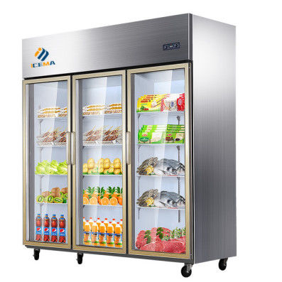 Congelador vertical comercial de acero inoxidable para restaurante 1350L