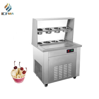 Máquina para hacer rollos de helado frito comercial Sartenes dobles