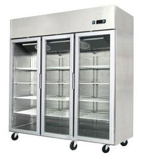Puerta de vidrio comercial de capacidad ultra grande de congelador de refrigerador vertical 1350L