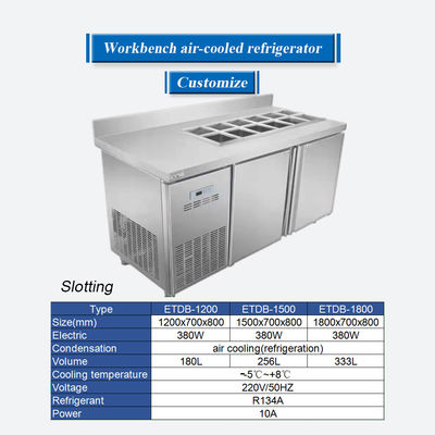 Refrigerador de banco de trabajo 340L para alimentos frescos R134A R22