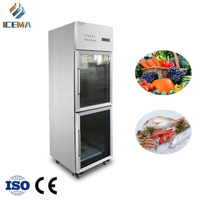 Congelador de refrigerador vertical de 0-8 puertas de grado 2 de lado a lado acero inoxidable 400 litros para restaurante