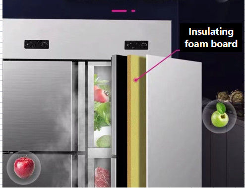 baja temperatura elegante libre de Frost comercial del congelador de refrigerador vertical 797L para el restaurante