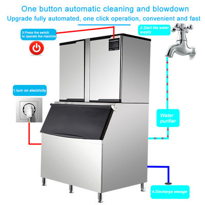 máquina comercial del cubo de hielo 1000kg/24h para la barra de café de los hoteles de las tiendas de la bebida de la comida