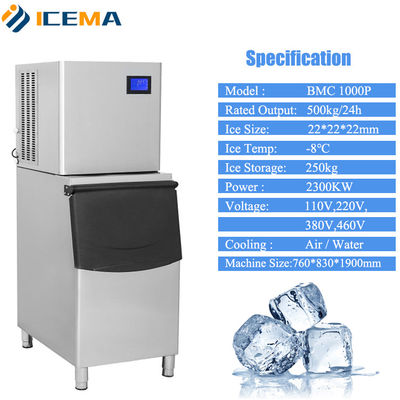 máquina comercial 200kg/24h 400kg/24h 500kg/24h del cubo de hielo 100kg/24h para el café/la barra/los hoteles/restaurante