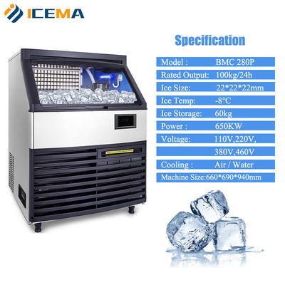 máquina comercial del cubo de hielo de 130Kg 180kg 200kg 250kg/24h