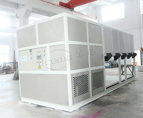 Máquina de hielo de bloque de enfriamiento directo con 1 líquido refrigerante R22 / R404A Molde de hielo Tamaño 380*180*1000mm 6450*2360*2530mm