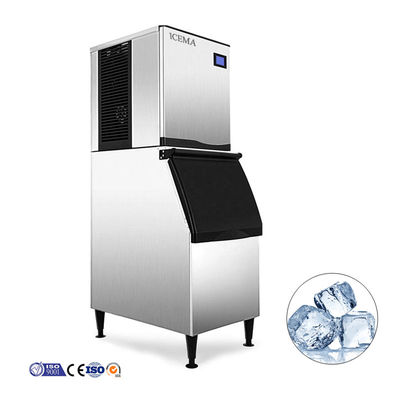 Buen precio Servicio de maquinaria en el extranjero ICEMA Máquina de fabricación de cubos de hielo comercial 300 kg 400 kg 500 kg en línea
