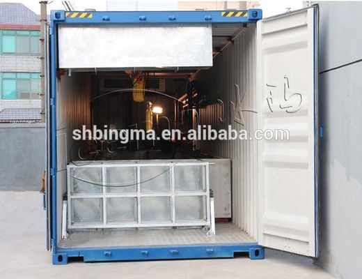 2000 KG TECUMSEH compresor 15 toneladas de contenedor máquina de hielo de bloque con planta móvil