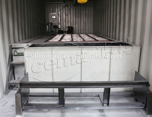 Máquina de hielo de bloque de contenedor refrigerada por aire de 2000 kg para una alta productividad y competitividad