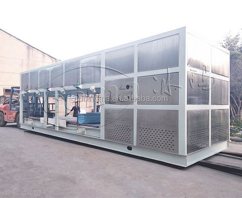 Máquina para hacer hielo industrial 10T/24H con enfriamiento directo y refrigerante R404A/R22