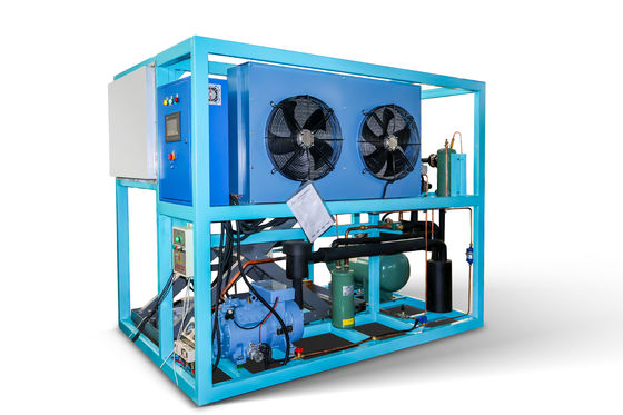 Máquina para hacer hielo industrial de 1 tonelada con refrigeración directa y otra capacidad de almacenamiento de hielo