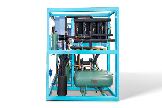 Máquina para hacer hielo industrial de 1 tonelada con refrigeración directa y otra capacidad de almacenamiento de hielo