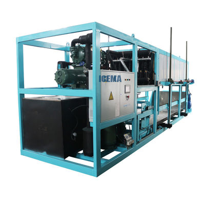 Máquina de hielo de 10 toneladas para refrigeración industrial directa 61.4A Corriente nominal 60KG Almacenamiento de hielo