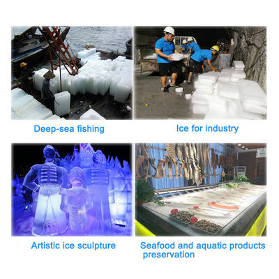 Máquina automática de fabricación de bloques de hielo de 2T con larga vida útil y potencia del compresor de 11kw