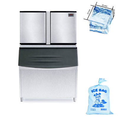 comprar Máquina de hielo en cubos comercial 1000kg/día Enfriamiento por aire y agua Control PLC online manufacture