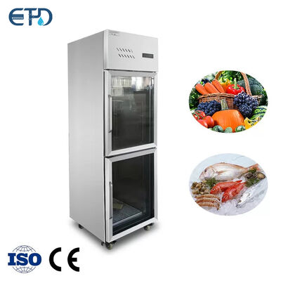 comprar Congelador de refrigerador vertical de 0-8 puertas de grado 2 de lado a lado acero inoxidable 400 litros para restaurante Fabricación en línea