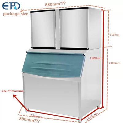 comprar Tipo de refrigeración por aire Máquina de cubos de hielo comercial con capacidad diaria de 900 kg 24 horas Refrigerante R404a Equipo para hacer hielo Fabricación en línea