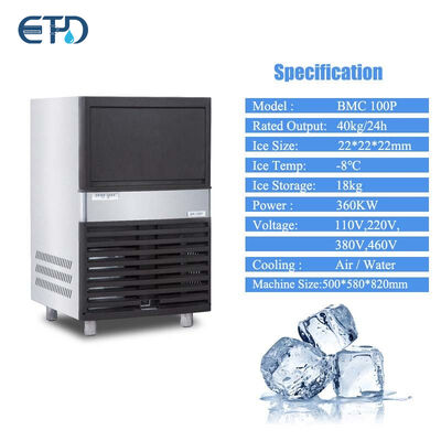 comprar Fabricante de cubos de hielo industriales con capacidad de fabricación de hielo de 40 kg/24h 430*520*800 Fabricación en línea