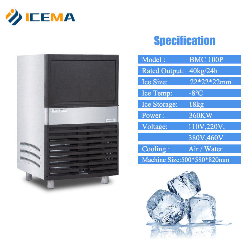 Fabricante de cubos de hielo industriales con capacidad de fabricación de hielo de 40 kg/24h 430*520*800