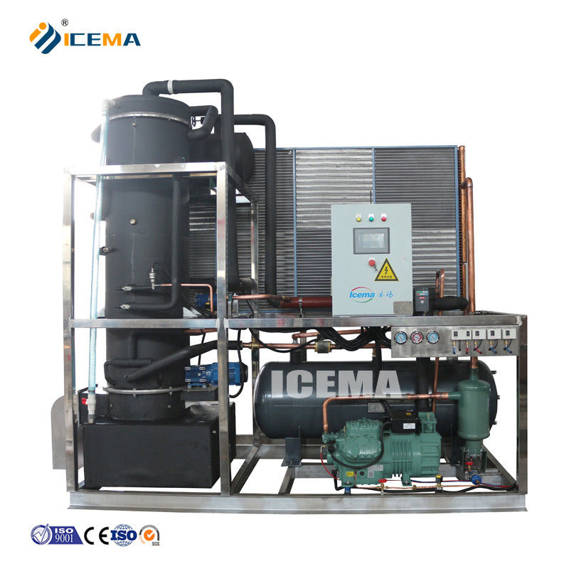 ICEMA Máquina de fabricación de tubos de hielo 8T totalmente automática con capacidad de almacenamiento de hielo personalizada