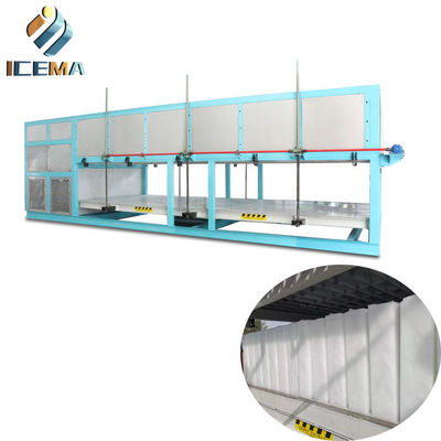 Buen precio Aprobación CE Pesca Productos del mar Máquina para hacer hielo automática de bloque de 20 toneladas de enfriamiento directo en línea