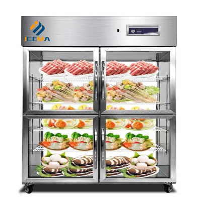 Refrigerador congelador de mesa de trabajo de cocina 780L con cuatro puertas