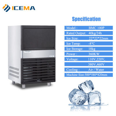 Buen precio Fabricante de cubos de hielo industriales con capacidad de fabricación de hielo de 40 kg/24h 430*520*800 en línea
