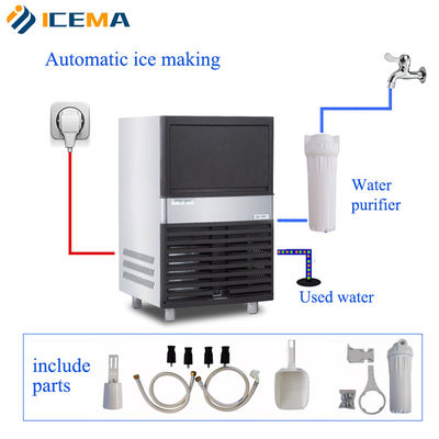Buen precio Refrigerante R404a Máquina para cubos de hielo industriales con producción de cubos de hielo de 41 kg en línea