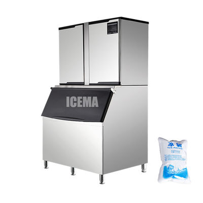 Buen precio ICEMA 1000KG 24H Máquina automática de hacer cubos de hielo de 1 tonelada con compresor Copeland en línea