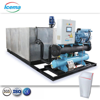 Buen precio 500 kg/día-50 toneladas/día Máquina automática de hielo de bloque de salmuera con condensación refrigerada por aire en línea