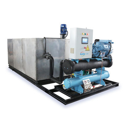 Buen precio 19.75KW Multifunción 2T 5T 10T 20T Bloque de salmuera de la planta de hielo para la producción de 5000 kg de hielo en línea