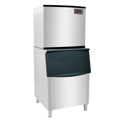 500 kg/24h Máquina de hielo comercial de cubo de acero inoxidable Aire y agua de refrigeración